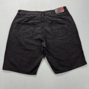 Vintage ECKO UNLTD Shorts Mens 36 Black Denim Loose Streetwear Baggy Y2K Skater